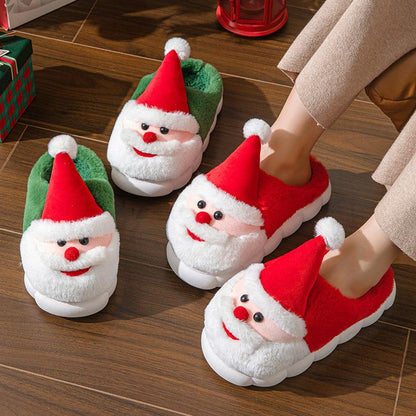 🎅 Unisex Santa Claus Plush Slippers – Warm, Non-Slip, Thick Sole Christmas Home Shoes for Men & Women 🧦❄️