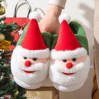 🎅 Unisex Santa Claus Plush Slippers – Warm, Non-Slip, Thick Sole Christmas Home Shoes for Men & Women 🧦❄️