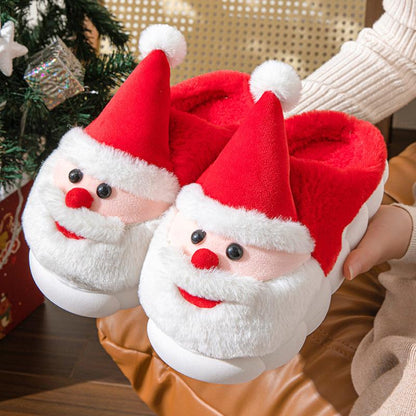 🎅 Unisex Santa Claus Plush Slippers – Warm, Non-Slip, Thick Sole Christmas Home Shoes for Men & Women 🧦❄️