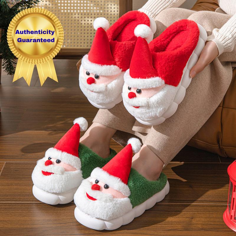 🎅 Unisex Santa Claus Plush Slippers – Warm, Non-Slip, Thick Sole Christmas Home Shoes for Men & Women 🧦❄️