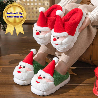 🎅 Unisex Santa Claus Plush Slippers – Warm, Non-Slip, Thick Sole Christmas Home Shoes for Men & Women 🧦❄️